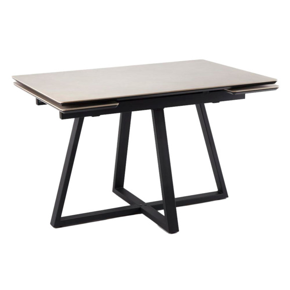 Керамический стол Памелла 140(200)х80 carmen light grey / черный - фото 1