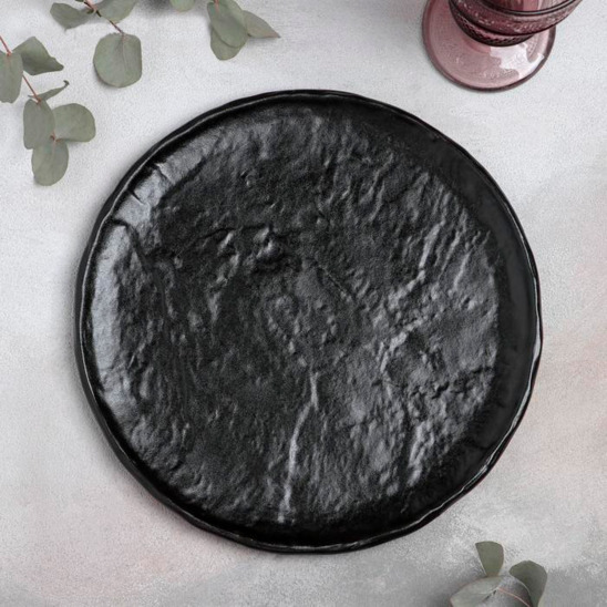Блюдо для подачи Орион, 27×2 см, цвет чёрный - фото 1