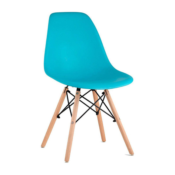 Стул пластиковый Eames, бук, бирюзовый - фото 1