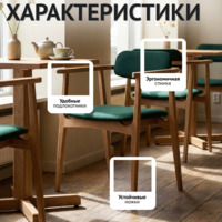 Фотография товара Стул Гави, велюр Велутто 33, ножки бук под лак от компании ChiedoCover.