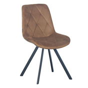 Фотография товара Стул мягкий поворотный, велюр, металл, черный, кэмел от компании ChiedoCover.