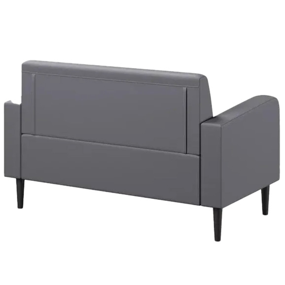 Диван Папилла, экокожа, 132 см, серый - фото 3