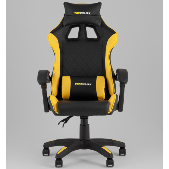 Кресло спортивное TopChairs MG-7043 черно-жёлтый - фото 2