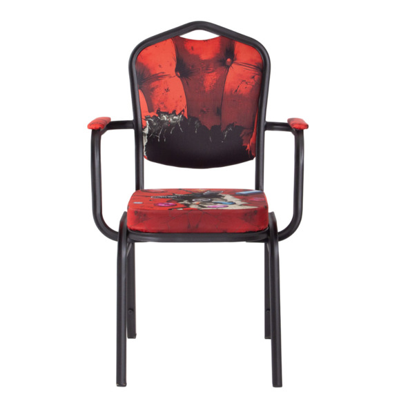 Стул Хит 25 с подлокотниками, каркас черный муар, с принтом Collapse - фото 5