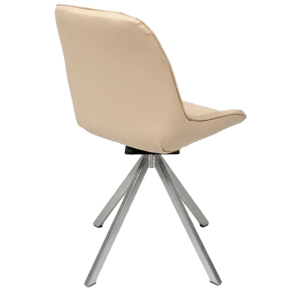 Стул Мускус, пирамида, кожа, бежевый, серебряный - фото 4