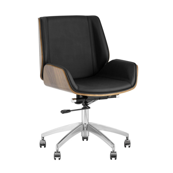 Кресло офисное TopChairs Crown черное/коричневое - фото 1