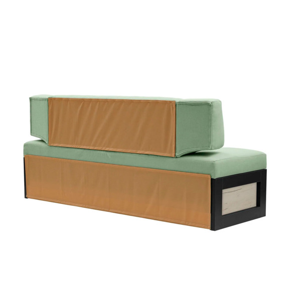 Диван для кухни Оттион 174 дуб крафт белый, светло-зеленый - фото 4