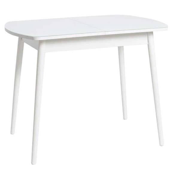 Стол Routine раздвижной со стеклом, белый - фото 1