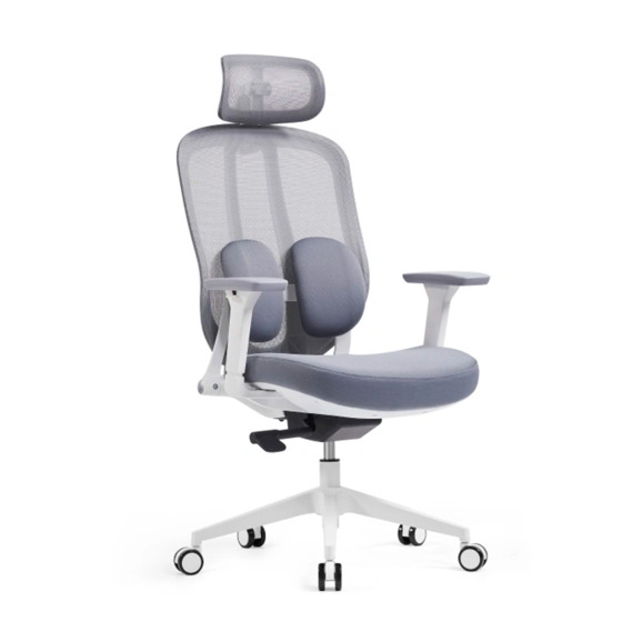 Офисное поворотное кресло Sparx fx-18 pillow white, серый - фото 1