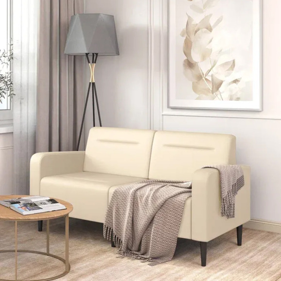 Диван Папилла, экокожа, 162 см, кремовый - фото 5