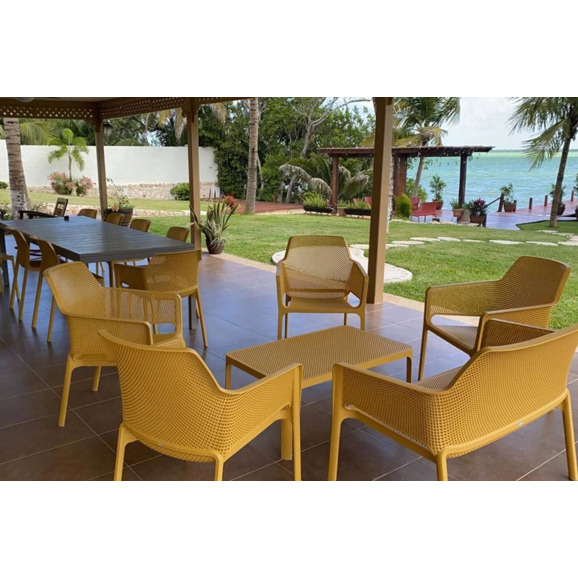 Столик пластиковый журнальный Net Table, горчичный - фото 4