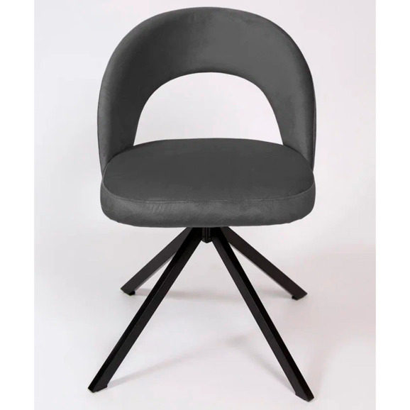 Стул Пиннате, пирамида, поворотный, темно-серый, черный, велюр - фото 2