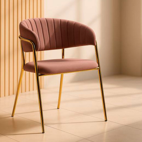 Стул на металлокаркасе Kamelia светло-фиолетовый / золотой Стул на металлокаркасе Kamelia светло-фиолетовый / золотой - фото 9