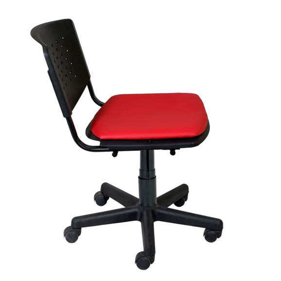 Стул Изо, пластик, поворотное основание, накладка кожзам, красный - фото 3