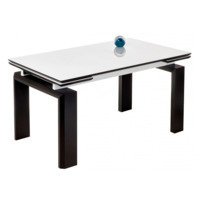 Настоящее фото товара Стеклянный стол Давос белый / венге, произведённого компанией ChiedoCover