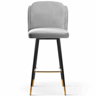 Фотография Стул барный Matte, серый, черный, золотой Фотография товара Стул барный Matte, серый, черный, золотой от компании ChiedoCover.