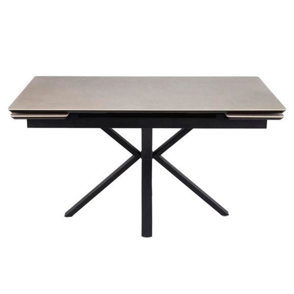 Керамический стол Старлайт 140 (200) х 80 carmen light grey / черный - фото 2