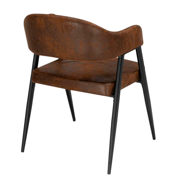 Стул на металлокаркасе Twin brown / black - фото 4