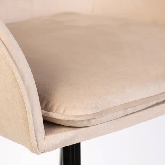 Кресло Сета, барные ножки, бежевый, черный, велюр - фото 10