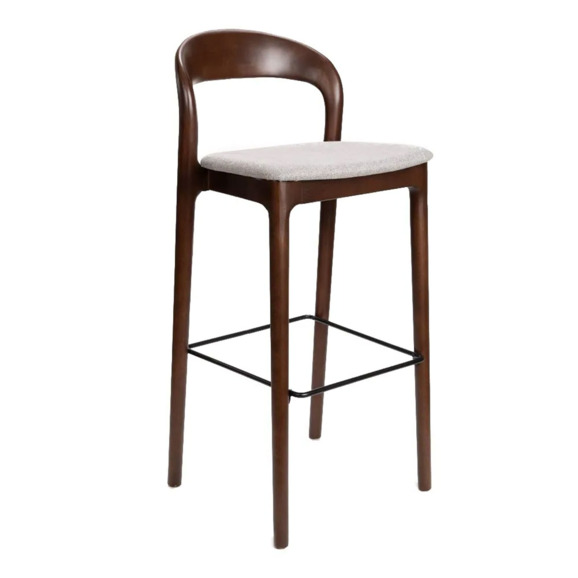 Стул деревянный барный Леман с обивкой из ткани - фото 1