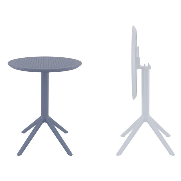 Стол пластиковый складной Sky Folding Table Ø60, темно-серый - фото 3