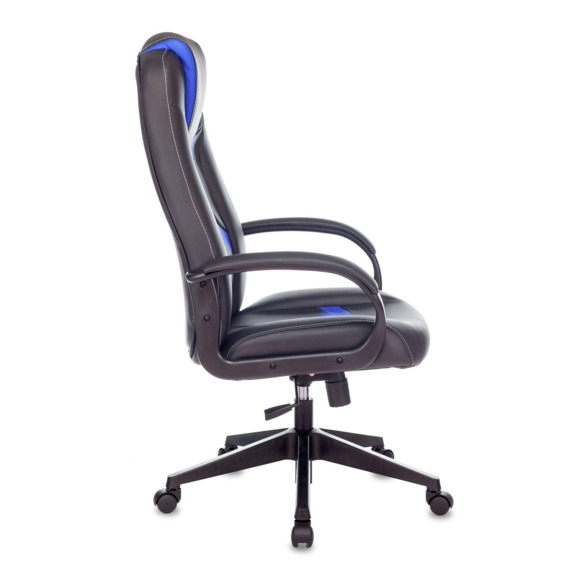 Кресло игровое TopChairs ST-CYBER 8, черный/ синий экокожа, крестовина пластик - фото 4