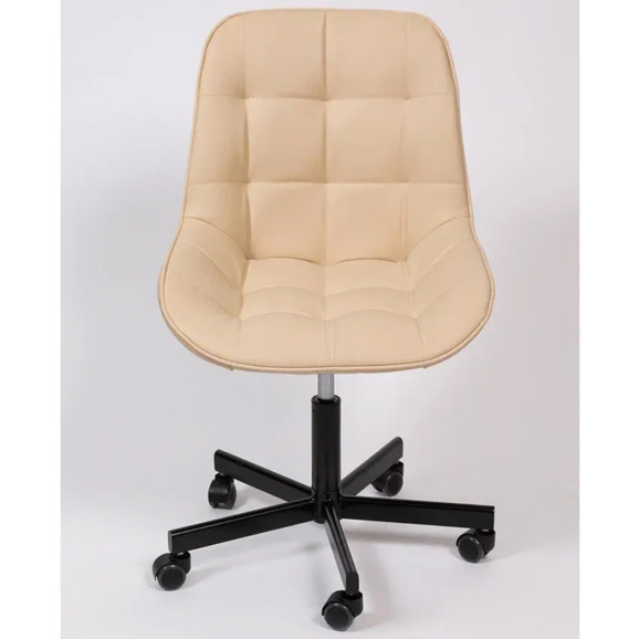 Стул Мускус, пятилучие, кожа, бежевый, черный - фото 2