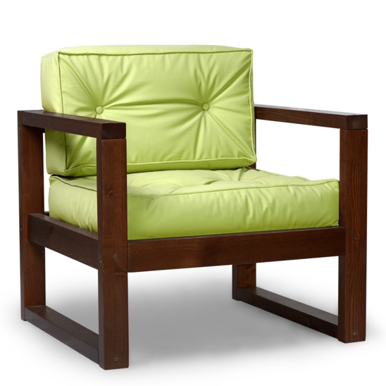 Кресло Амстер сосна орех, зеленое - фото 1