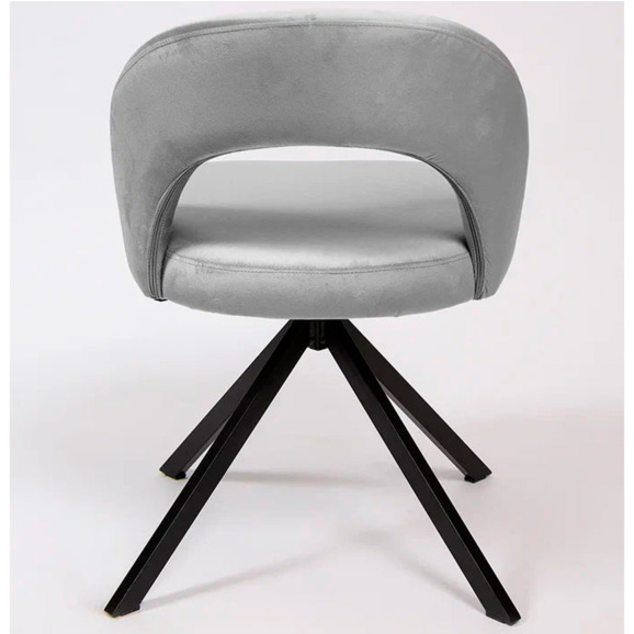 Стул Пиннате, пирамида, поворотный, серый, черный, велюр - фото 5