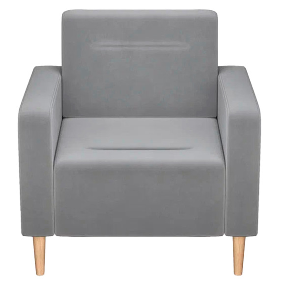 Кресло Папилла, велюр, светло-серый - фото 2