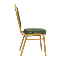 Классический стул Хит 25мм - золото, зеленая корона