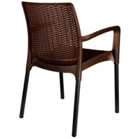 Фотография Плетеный стул Мамелон, коричневый, черный муар, цинк Фотография товара Плетеный стул Мамелон, коричневый, черный муар, цинк от компании ChiedoCover.