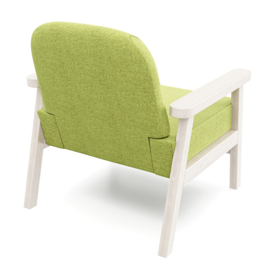 Кресло Лора беленый дуб, зеленое - фото 3