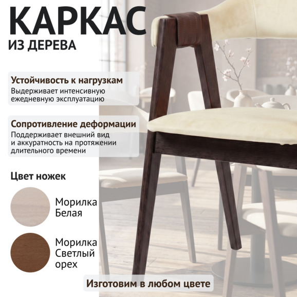 Полукресло Дольче, велюр Тедди 003, морилка венге - фото 4