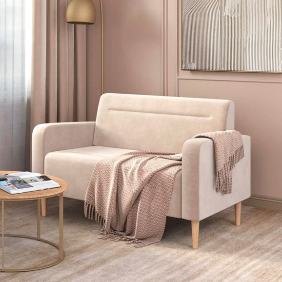 Диван Папилла, велюр, 132 см, бежевый Диван Папилла, велюр, 132 см, бежевый - фото 5