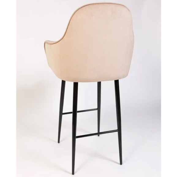 Кресло Сета, барные ножки, бежевый, черный, велюр - фото 5