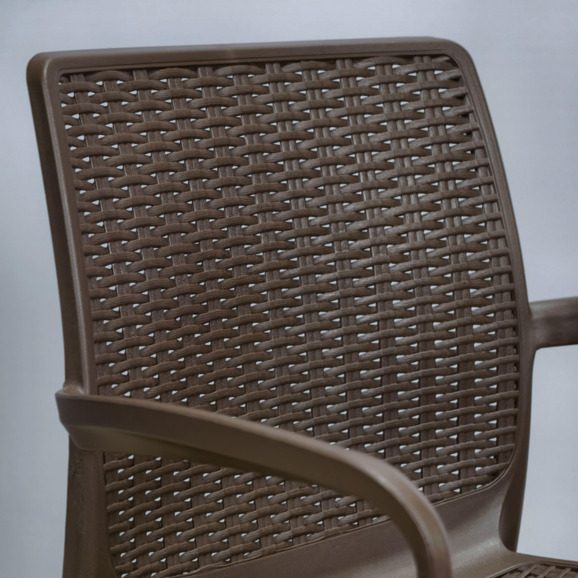 Плетеный стул Мамелон, коричневый, коричневый муар, цинк Плетеный стул Мамелон, коричневый, коричневый муар, цинк - фото 4