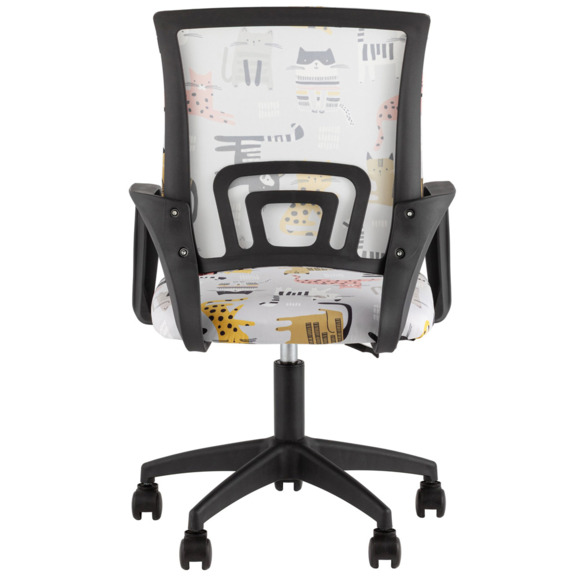 Кресло офисное TopChairs Simple SN Junior принт Blue Cats, черный - фото 4