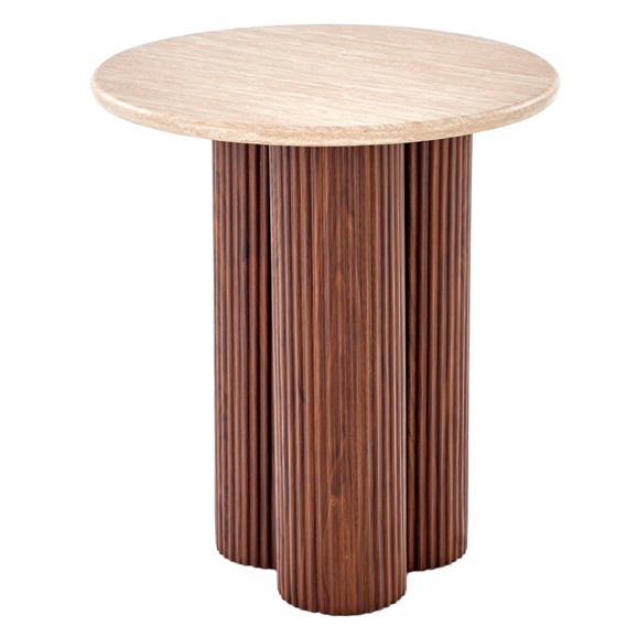 Стол журнальный Algorithm, травертин, орех Стол журнальный Algorithm, травертин, орех - фото 1