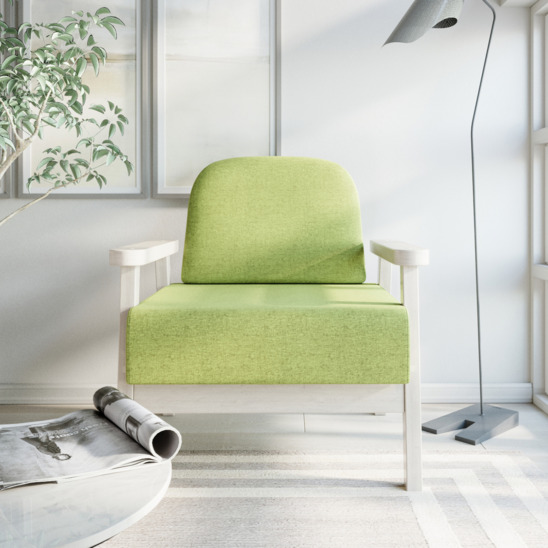 Кресло Лора беленый дуб, зеленое - фото 5