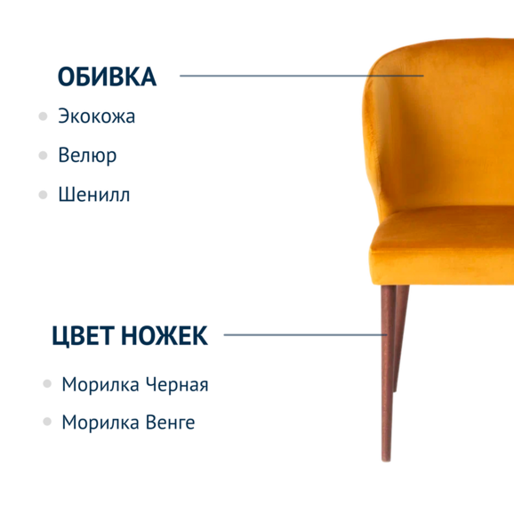  Стул Астон, велюр Riviera 41, ножки бук, морилка старинный орех - фото 6