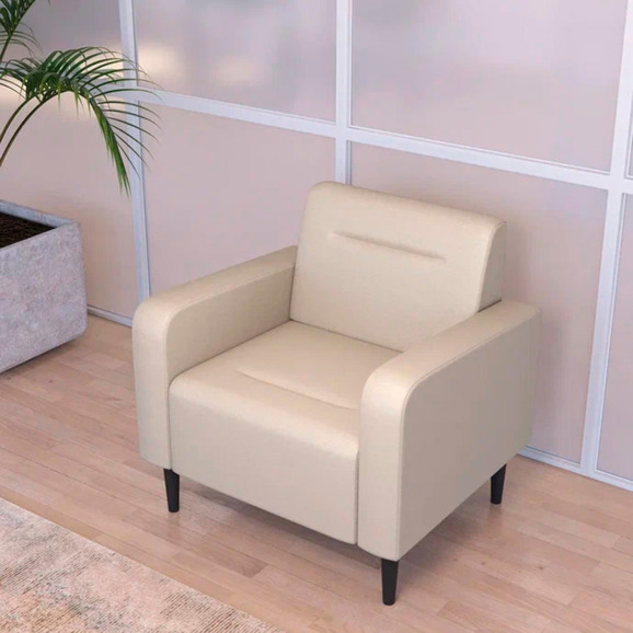 Кресло Папилла, экокожа, кремовый - фото 4