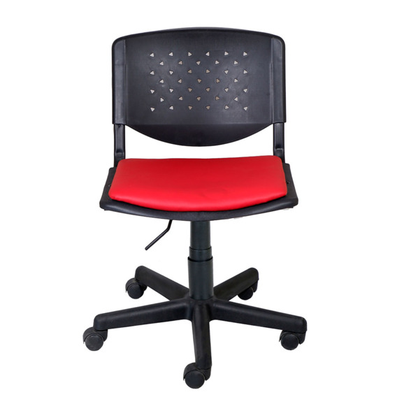 Стул Изо, пластик, поворотное основание, накладка кожзам, красный - фото 2