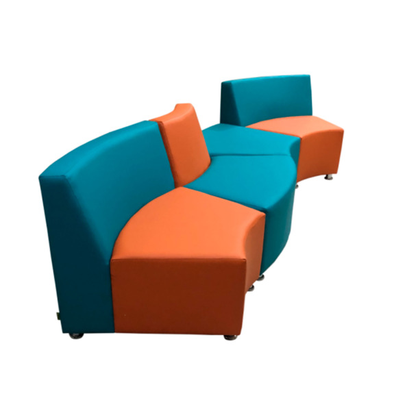 Диван Дога четырехместный к.2, оранжево-бирюзовый - фото 1
