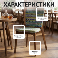 Фотография Стул Сафир, шенилл Онтарио диип сиа, старинный орех Фотография товара Стул Сафир, шенилл Онтарио диип сиа, старинный орех от компании ChiedoCover.