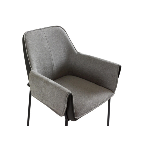 Стул Минотти, тёмно-серый шенилл, экокожа, металл - фото 4