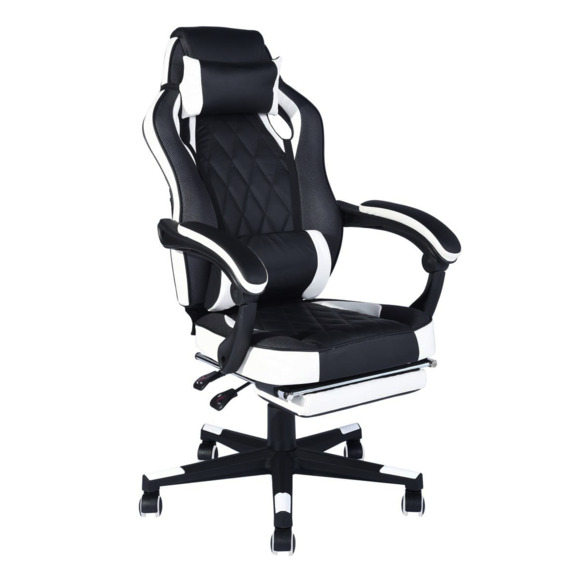 Кресло игровое TopChairs Virage черно-белое - фото 1