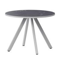 Настоящее фото товара Стол нераздвижной Лаки мини 900мм, даркстоун, белый муар, произведённого компанией ChiedoCover