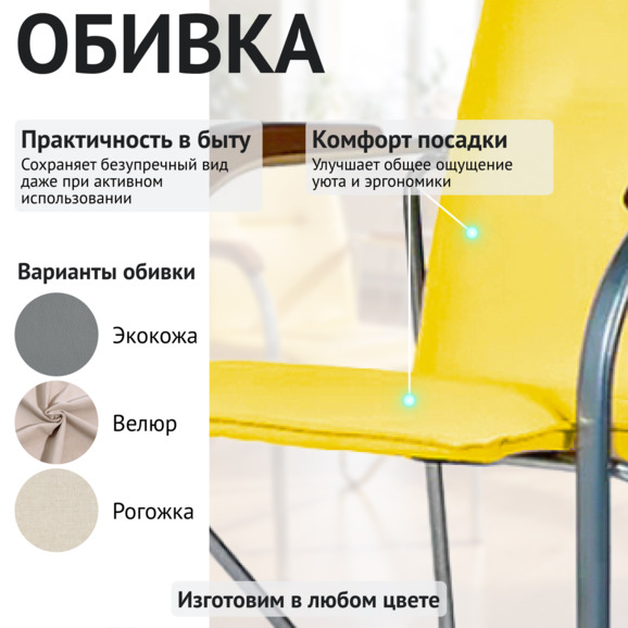 Стул Самба желтый - фото 3