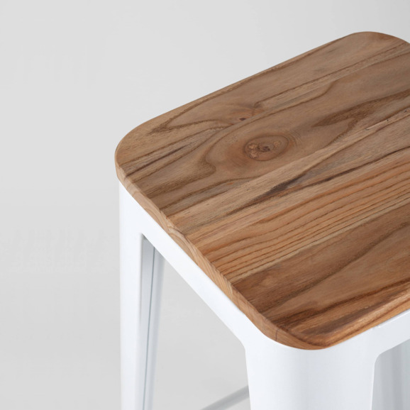 Стул барный Tolix Wood белый глянцевый - фото 4